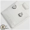 Image 2 : 14K WHITE GOLD CZ HEART SHAPE WITH 10K BACKING