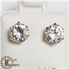 Image 1 : 10K YELLOW GOLD CZ 6.5MM EARRINGS, MADE IN CANADA