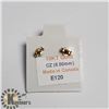 Image 3 : 10K YELLOW GOLD CZ 6.5MM EARRINGS, MADE IN CANADA