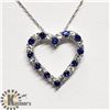 Image 1 : SILVER CREATED SAPPHIRE 20" NECKLACE