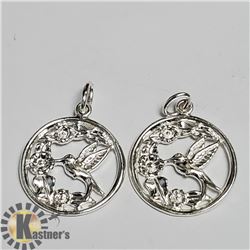 SILVER 2 PENDENT 18" NECKLACE