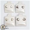 Image 1 : SILVER SET OF 4 HEART SHAPE EARRINGS