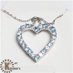 SILVER BLUE TOPAZ 20" NECKLACE