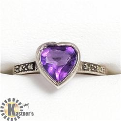 SILVER AMETHYST RING (~SIZE 8)