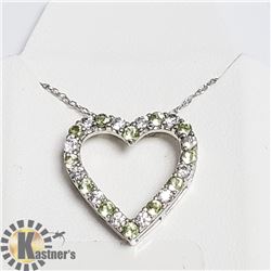 SILVER NATURAL PERIDOT 20" NECKLACE