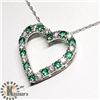 Image 1 : SILVER SIMULATED EMERALD 20" NECKLACE