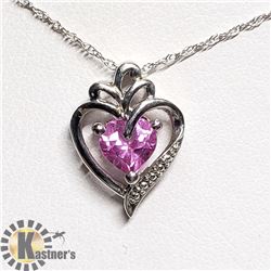 SILVER SIMULATION ALEXANDRITE 20" NECKLACE