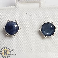 SILVER SAPPHIRE (0.63CT) EARRINGS, MADE IN CANADA