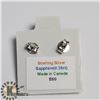 Image 3 : SILVER SAPPHIRE (0.63CT) EARRINGS, MADE IN CANADA