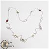 Image 1 : SILVER GENUINE GEMSTONE 18" NECKLACE