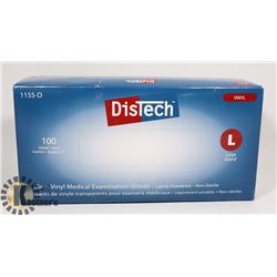 BOX OF DISTECH VINYL MEDICAL EXAMINATION GLOVES