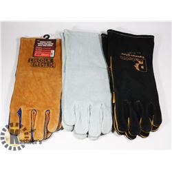 LOT WITH 3 NEW PAIRS OF WELDING GLOVES