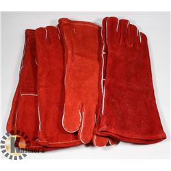 LOT WITH 4 NEW PAIRS OF WELDING GLOVES