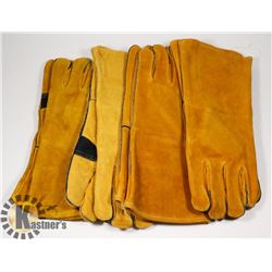 LOT WITH 4 NEW PAIRS OF WELDING GLOVES