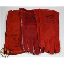 LOT WITH 3 NEW PAIRS OF WELDING GLOVES