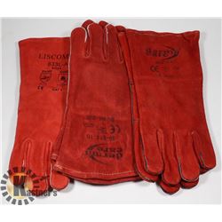LOT WITH 3 NEW PAIRS OF WELDING GLOVES