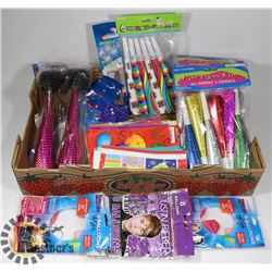 FLAT OF ASSORTED BIRTHDAY PARTY SUPPLIES