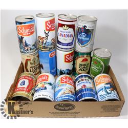FLAT OF VINTAGE BEER CANS