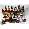Image 1 : LARGE FLAT OF VINTAGE BEER BOTTLES