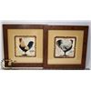 Image 1 : MADE IN CANADA SET OF TWO FRAMED ROOSTER PICTURES