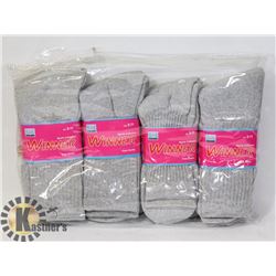 12 PAIRS OF GREY CREW SOCKS SIZE 9-11