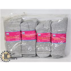12 PAIRS OF GREY CREW SOCKS SIZE 9-11