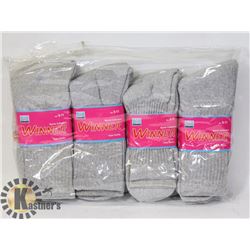 12 PAIRS OF GREY CREW SOCKS SIZE 9-11