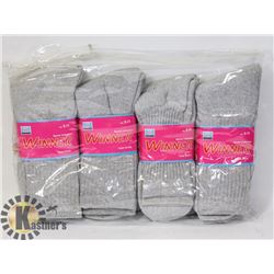 12 PAIRS OF GREY CREW SOCKS SIZE 9-11