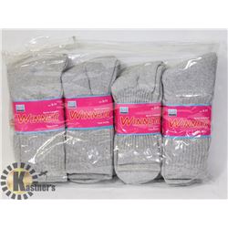 12 PAIRS OF GREY CREW SOCKS SIZE 9-11