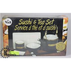 NEW VIA 25-PC SUSHI & TEA SET - JAPANESE