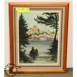 WATERCOLOR PRINT OF QUEBEC CITY 17"X13"