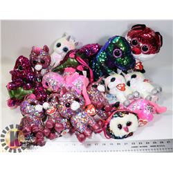 BOX OF ASSORTED TY SPARKLY PLUSHIES