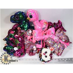BOX OF ASSORTED TY SPARKLY PLUSHIES