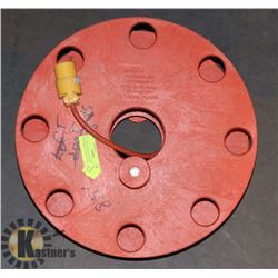 85' LIGHT GAUGE YELLOW EXTENSION CORD ON STORAGE