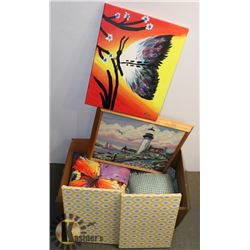 METAL AND GLASS STAND AND WALL HANGING TEAL AND