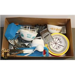BAKING, MIXING BOWLS, GRATER, UTENSILS