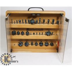 MASTERCRAFT 30 PC ROUTER BIT SET IN DISPLAY CASE