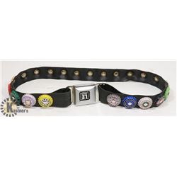 VINTAGE BELT WITH RARE POP BOTTLE CAPS ATTACHED