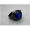Image 1 : 8)  BLACK RHODIUM PLATED BLUE LAB CREATED