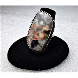 11)  MOSAIC JASPER 925 STAMPED RING