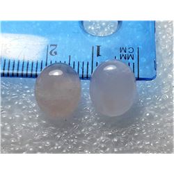 27)  LOT OF 2 MATCHED OVAL ROSE  QUARTZ GEMSTONES