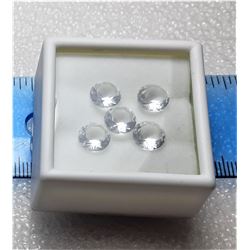 23)  LOT OF 5 ROUND LAB CREATED RUSSIAN WHITE