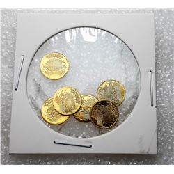 15)  LOT OF 6 MINI ST. GAUDIN 24KT