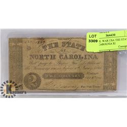 1867 CIVIL WAR USA THE STATE OF NORTH CAROLINA $2