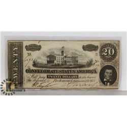 1864 CIVIL WAR CONFEDERATE STATES OF AMERICA $20
