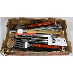 FLAT OF ASSORTED BBQ TOOLS