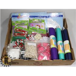 FLAT OF ASSORTED CRAFTING SUPPLIES
