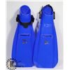 Image 1 : NEW PAIR OF 1ST DARK BLUE SIZE YOUTH LARGE FLIPPER