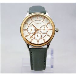 NEW FOSSIL TRIPLE CHRONO WATCH W/ CRYSTAL MARKERS