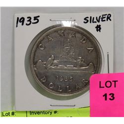 1935 KING GEORGE SILVER ONE DOLLAR COIN